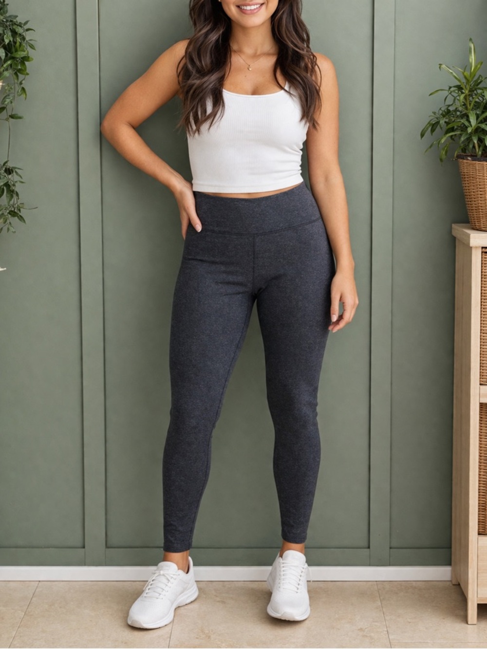 LOFT Outlet Heathered Navy Leggings – Size Medium (EUC)